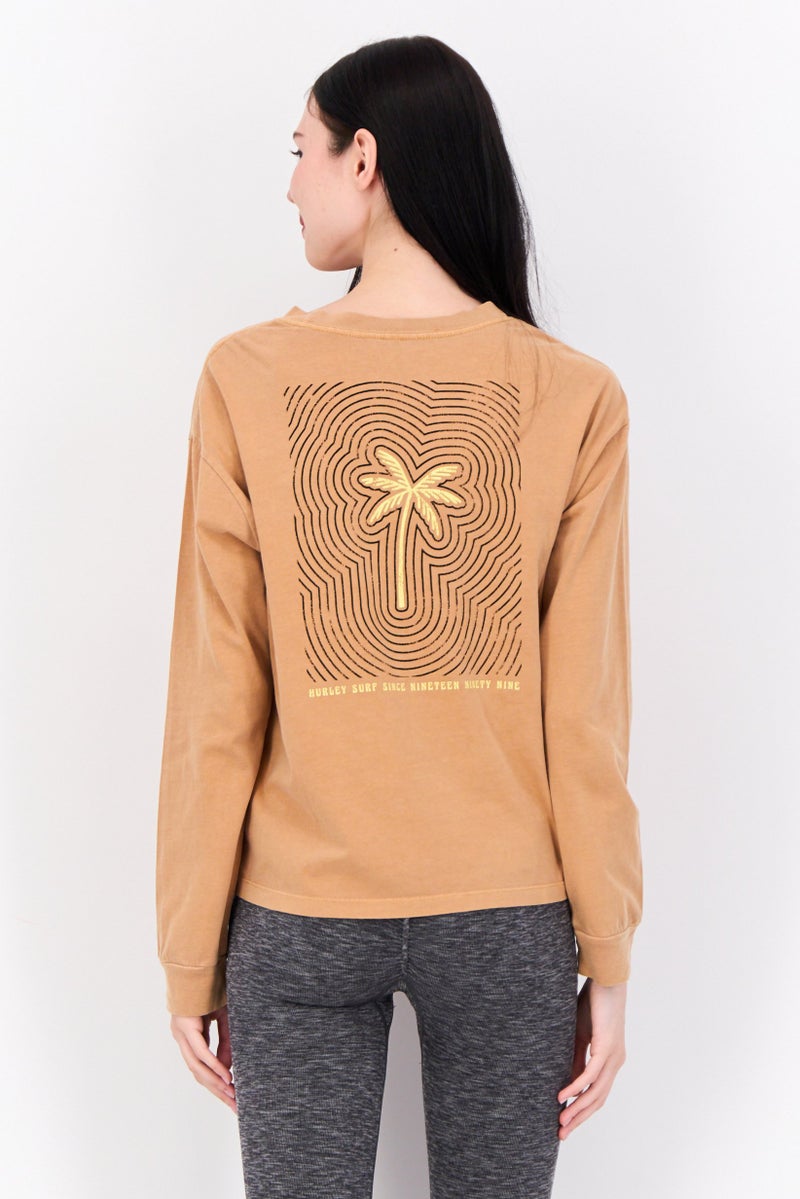 Hurley Women Sportswear Fit Long Sleeves Outdoor Top, Light Brown - Image 3