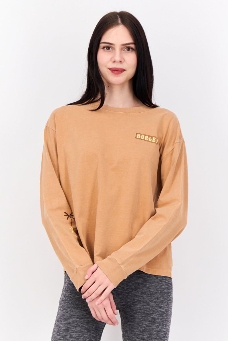 Hurley Women Sportswear Fit Long Sleeves Outdoor Top, Light Brown - Image 1