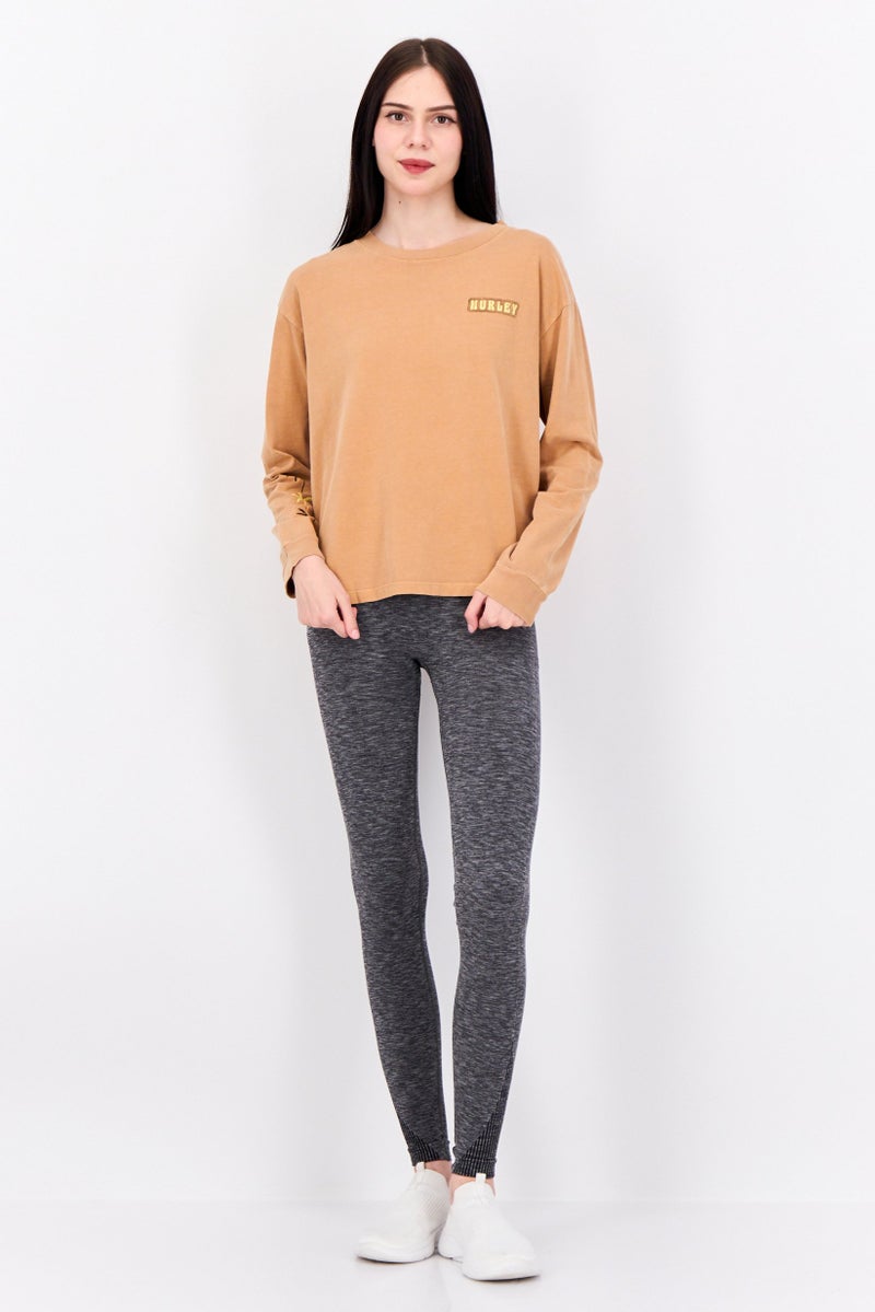 Hurley Women Sportswear Fit Long Sleeves Outdoor Top, Light Brown - Image 4