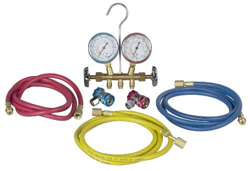 Robinair 48134A R134 Brass Manifold Hose Set and Service Couplers
