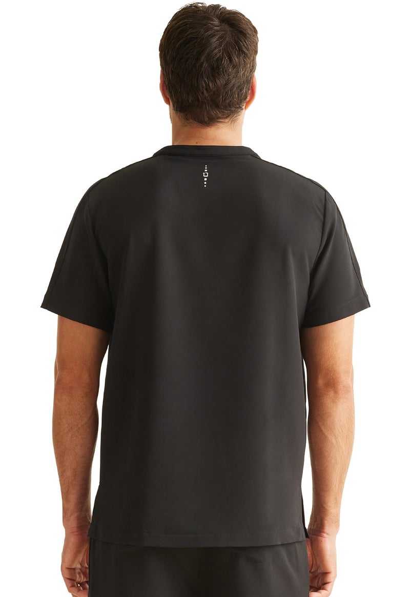 Healing Hands Men's Medical Scrub Top Shane with 1 Pocket, Snap-Closure Placket, Moisture Wicking, 360° Stretch - HH701, S, Black - Image 3