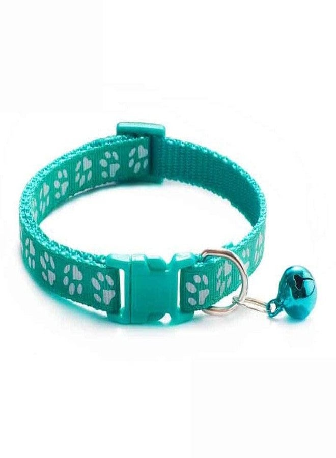 Litvibes Cat Collars Set Of 3 With Bell,Kitten & Small Soft Adjustable Collar Safe,Solid & Protection Breakaway For Cats & Puppies,Cute Kitty Neckband With Paw Print-(Light Blue,Light Green,Turquoise) - Image 4