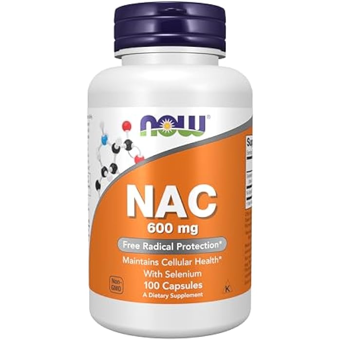 NOW Supplements, NAC (N-Acetyl Cysteine) 600 mg with Selenium, 100 Capsules - Image 1