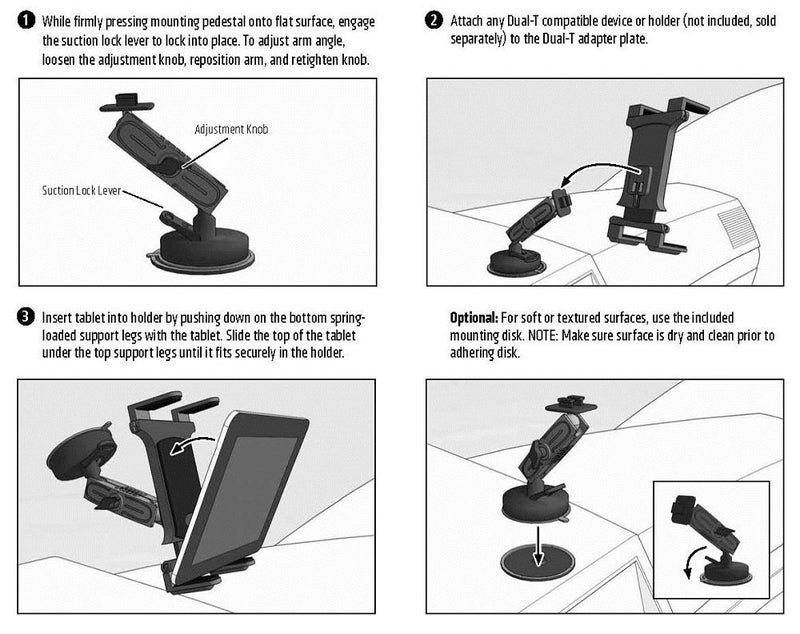 Arkon Sticky Suction Windshield or Dash Car Mounting Pedestal for Arkon Smartphone and Tablet Holders - Image 2