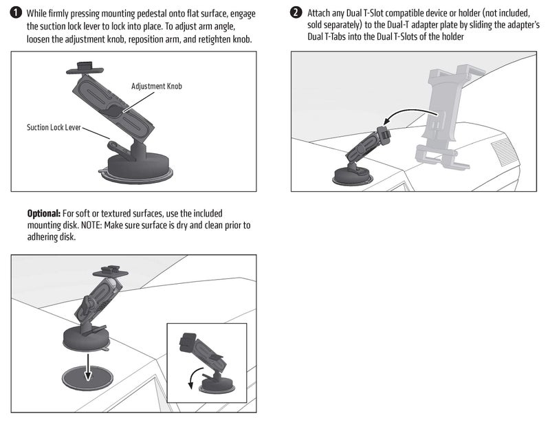 Arkon Sticky Suction Windshield or Dash Car Mounting Pedestal for Arkon Smartphone and Tablet Holders - Image 5