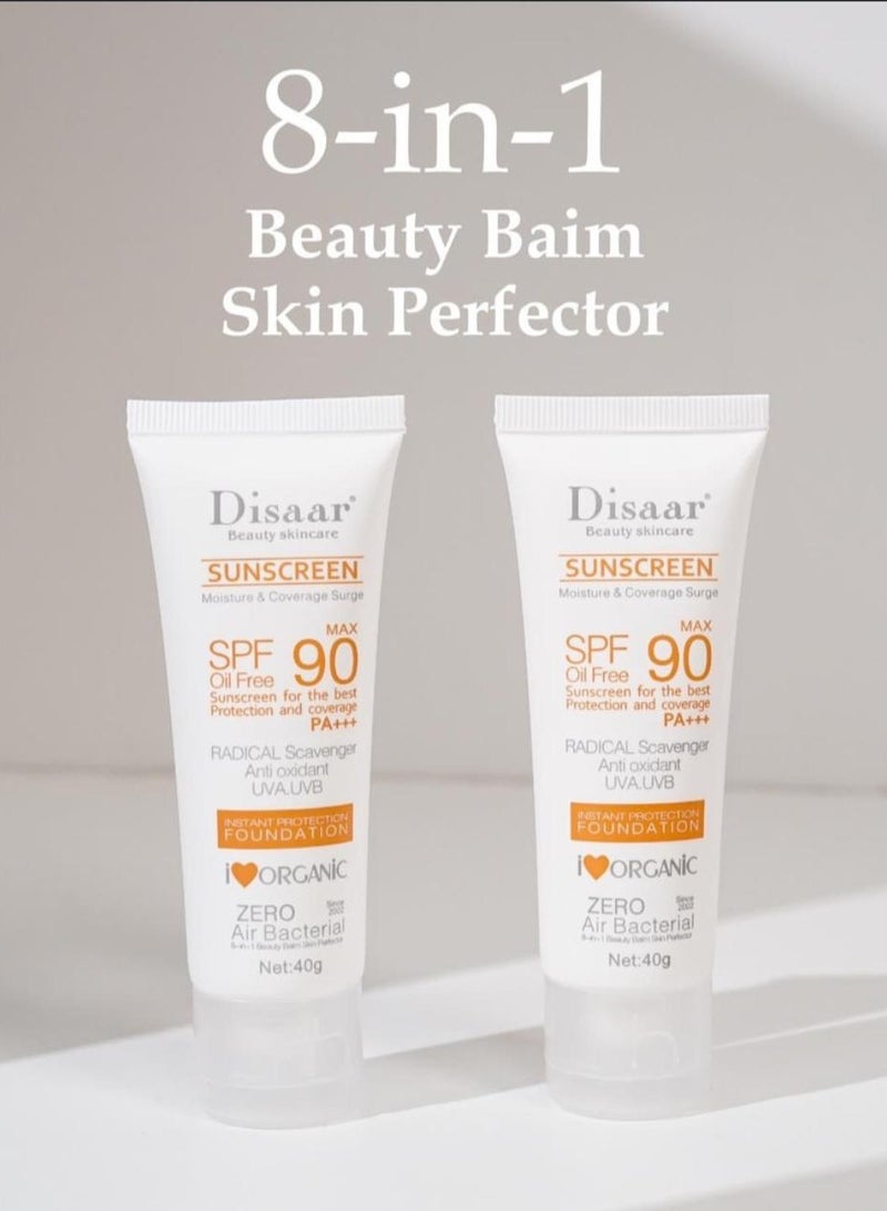 Disaar Buy 2 Get 2 Original Disaar Sunscreen SPF 90 PA+++ and Disaar Bronz Foundation Sunscreen SPF 50 PA+++ Oil Free Lightweight Waterproof UV Protection for Face and Body Daily Use All Skin Types - Image 4
