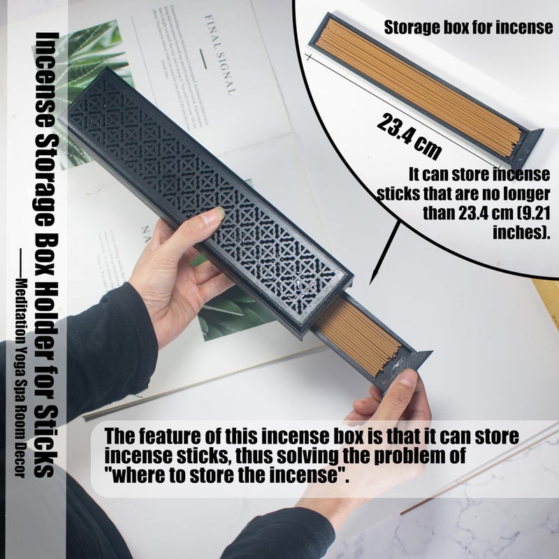 CODINOO Incense Holder with Storage,Incense Holder Burner,Incense Box,Coffin Incesne Holder for Sticks, Wooden Incense-Stick Holder Ash Catcher for Home Meditation,Yoga,Bedroom,Studyroom,Office Decor(Black) - Image 5