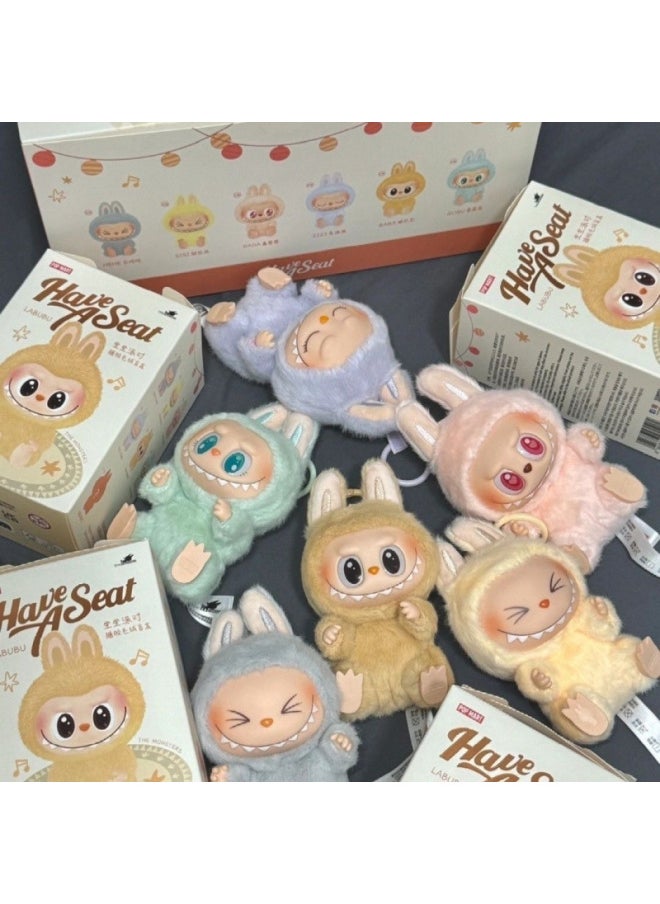 Generic - Bubble Mart Labubu Generation II Heart Macaron Vinyl Face Blind Box Plush Doll Toy Ornaments-Specifications:Designated Model [shy Answer]-Color:High Quality - Image 1
