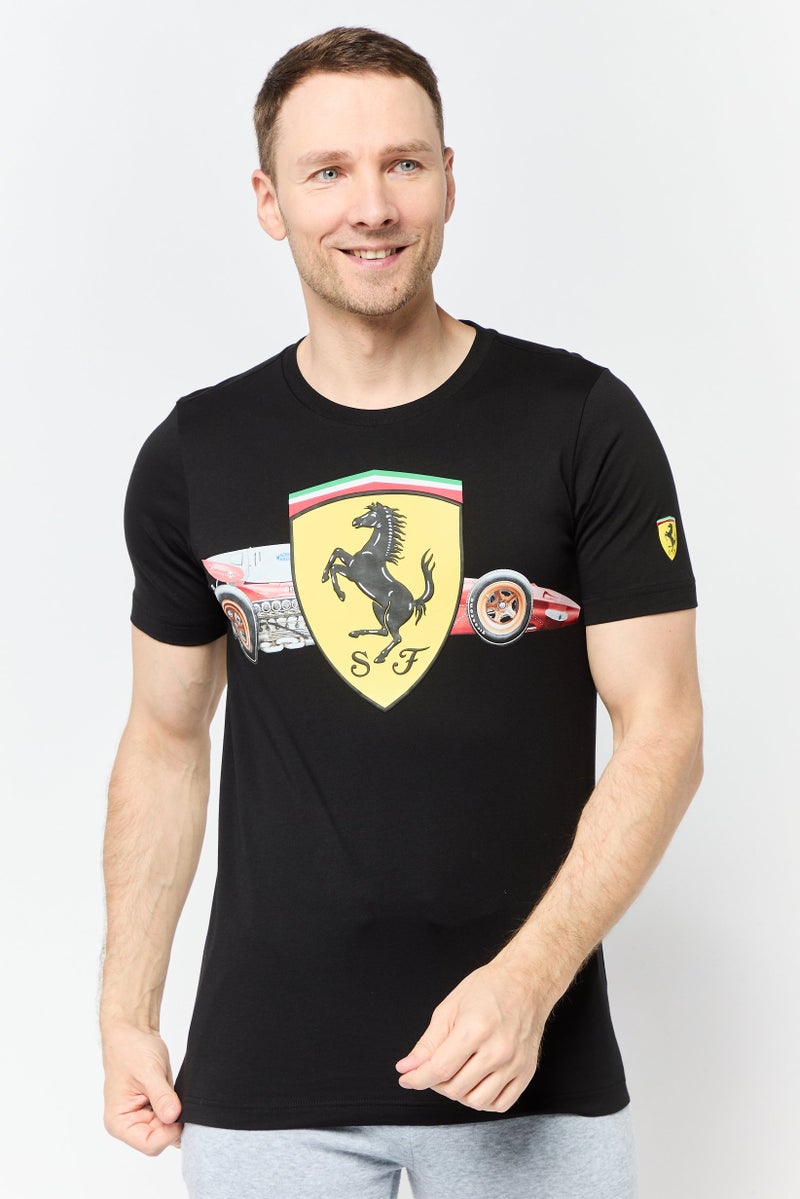 PUMA تي شيرت رياضي قصير الأكمام للرجال من بومة × سكوديريا فيراري، أسود - Image 1