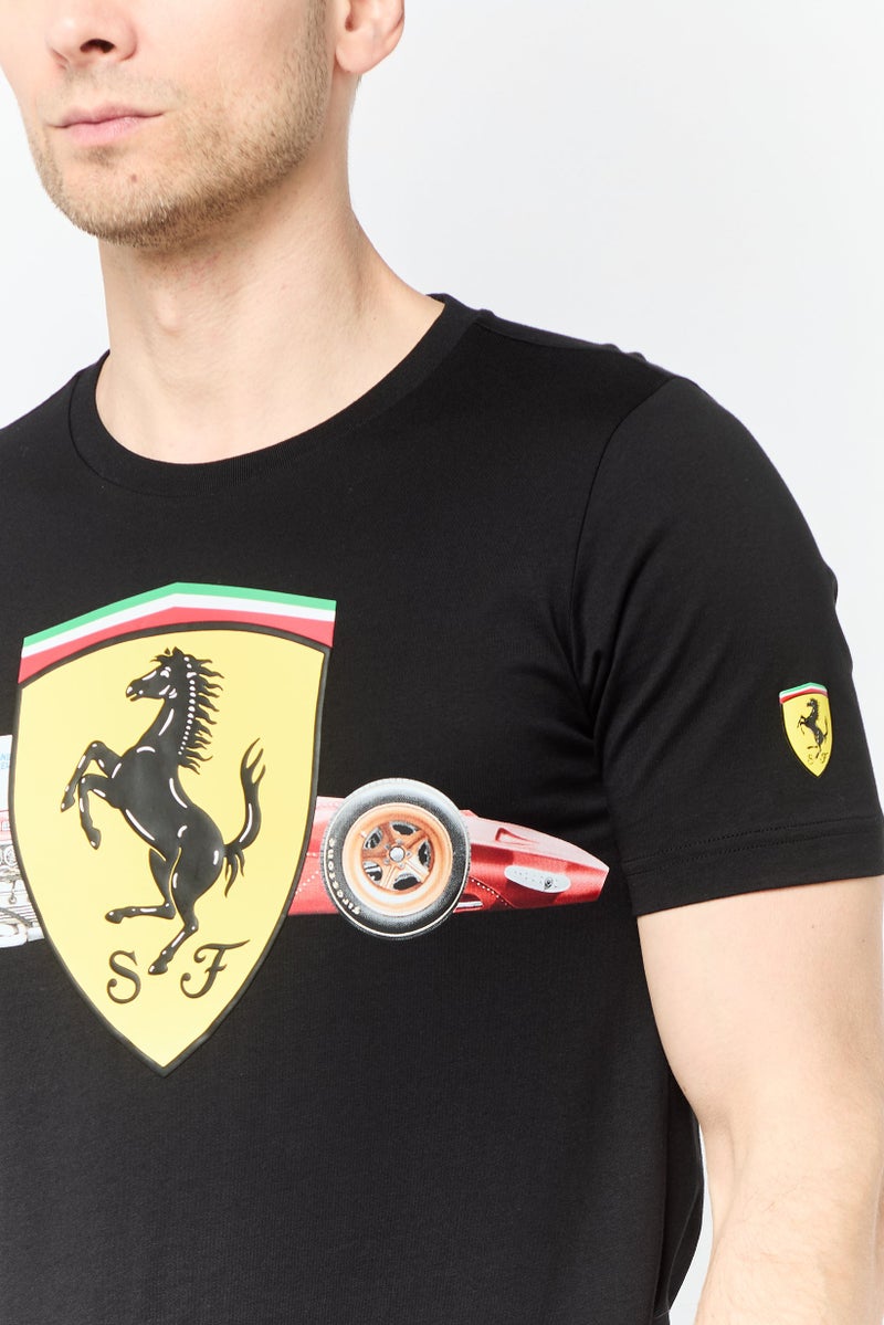 PUMA تي شيرت رياضي قصير الأكمام للرجال من بومة × سكوديريا فيراري، أسود - Image 4