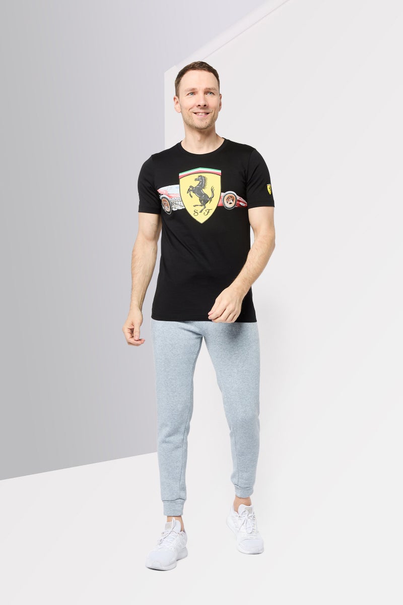 PUMA تي شيرت رياضي قصير الأكمام للرجال من بومة × سكوديريا فيراري، أسود - Image 3