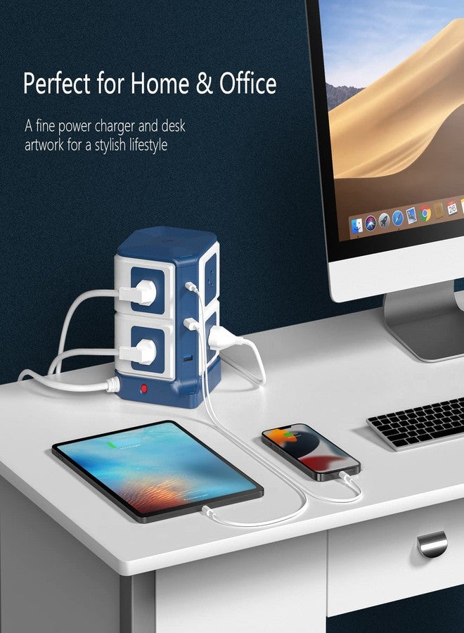 BESTEK 8-Outlet Power Strip 1500 Joules Surge Protector with 8A 6-Port USB Charging Ports - Image 5