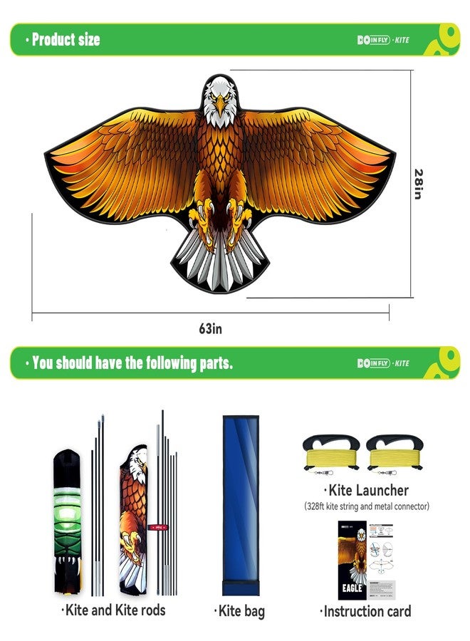 Doinfly Kite for Ages 8-12, Easy to Fly and Assemble Rocket Kites for Beginner, Single Line String Professional Kites for Beach and Outdoor Activity (Eagle & Snake Kite Set) - Image 5