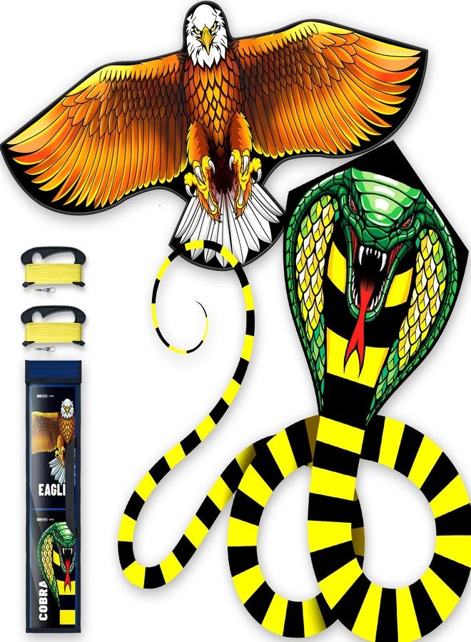Doinfly Kite for Ages 8-12, Easy to Fly and Assemble Rocket Kites for Beginner, Single Line String Professional Kites for Beach and Outdoor Activity (Eagle & Snake Kite Set) - Image 1