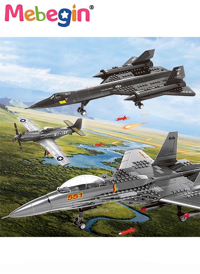 Aircraft Model Building Blocks Set, Airplane Building Bricks Set, Creative Build Blocks Toy, Cool Plane Model, Highly Restored Building Block Kit, Educational Toys, Ideal Gift for Kids Aged 6+