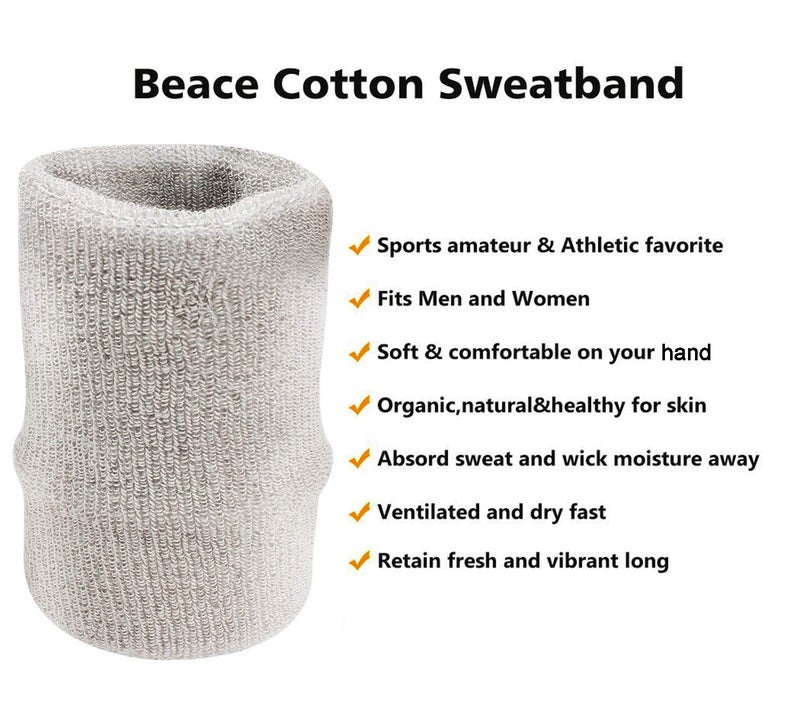 Neska Moda Unisex Grey Cotton Wrist Band-WB35 - Image 3