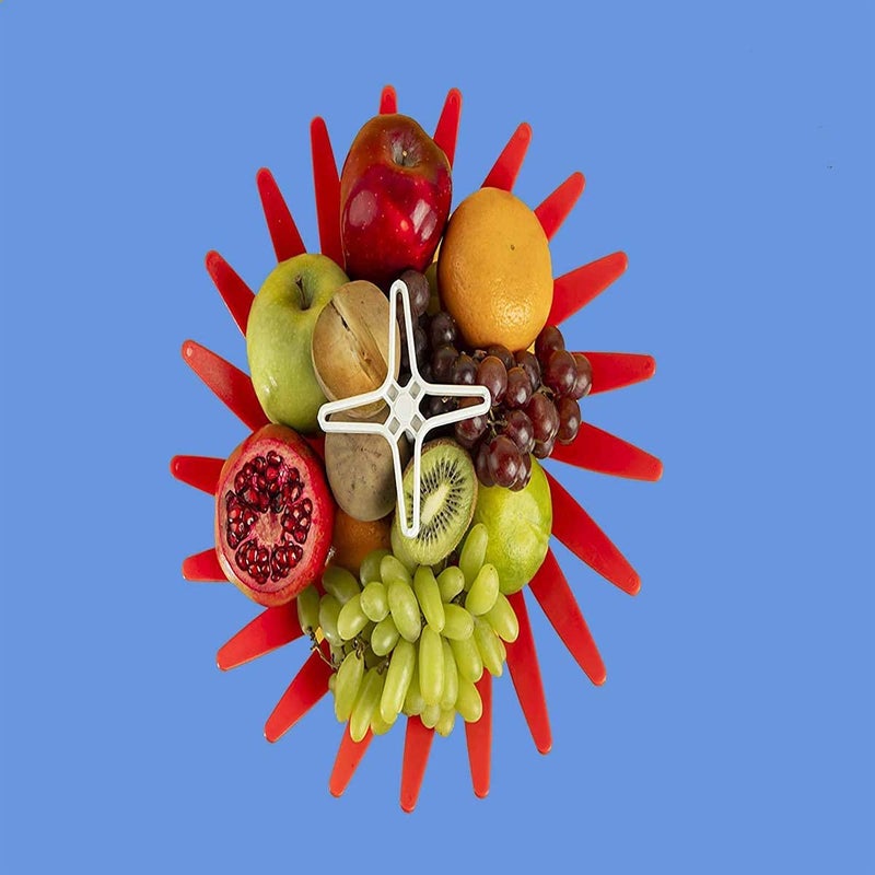 Lucc1n Multi-Purpose Twisted Unique Style Foldable Fruit Vegetable Abs Storage Net Bowl Dining Table Kitchen; Wash Reusable Decorative Perfect Basket Holder Stand (Multicolor) - Image 4