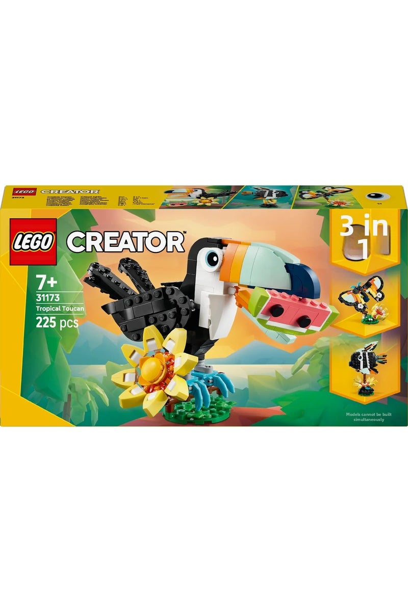 LEGO ®   Creator 3-in-1 Wild Animals: Tropical Toucan Bird 31173 - 7+ Toy Building Set (225P) - Image 3