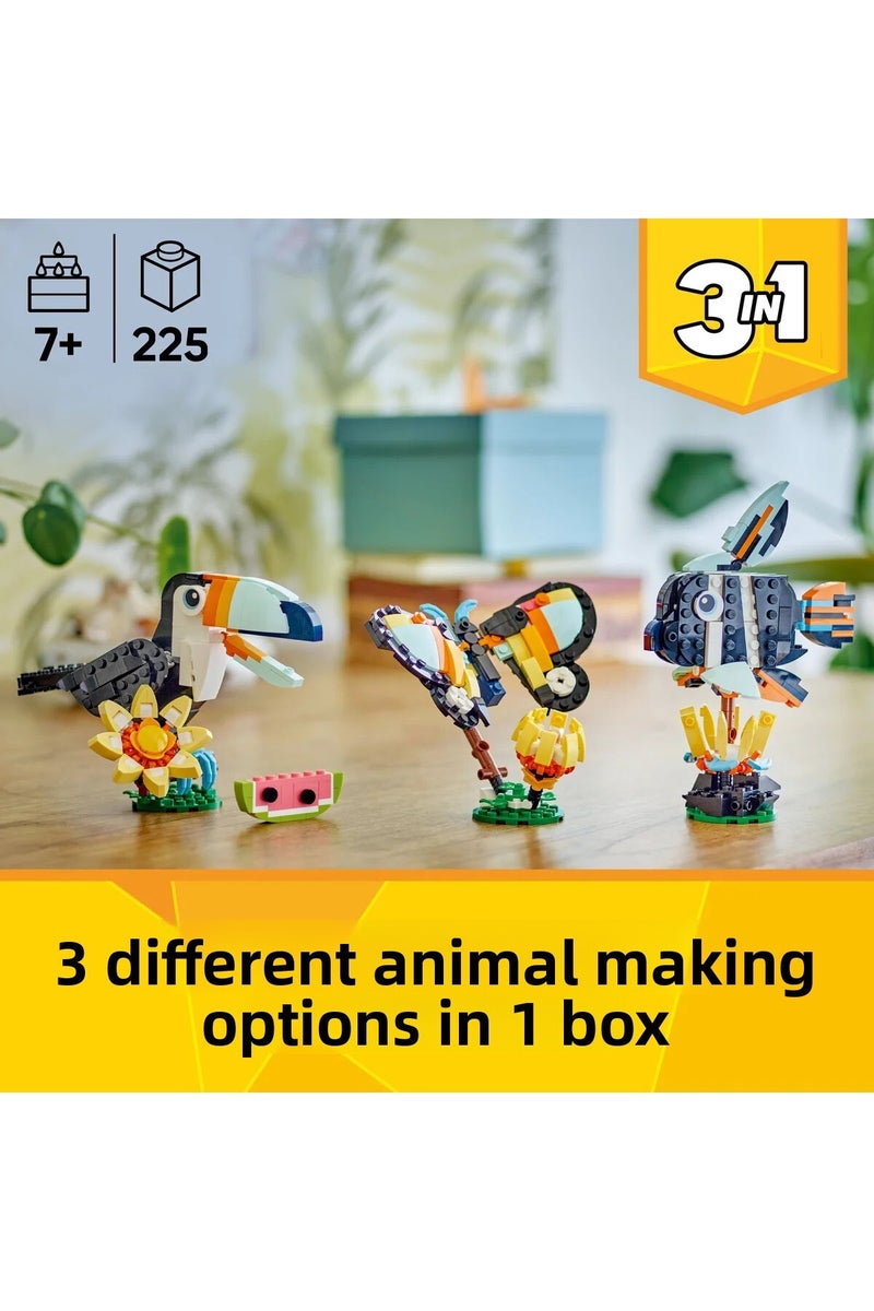 LEGO ®   Creator 3-in-1 Wild Animals: Tropical Toucan Bird 31173 - 7+ Toy Building Set (225P) - Image 5