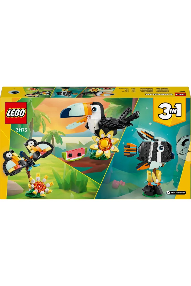 LEGO ®   Creator 3-in-1 Wild Animals: Tropical Toucan Bird 31173 - 7+ Toy Building Set (225P) - Image 4