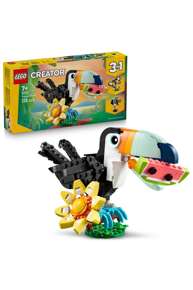 LEGO ®   Creator 3-in-1 Wild Animals: Tropical Toucan Bird 31173 - 7+ Toy Building Set (225P) - Image 1