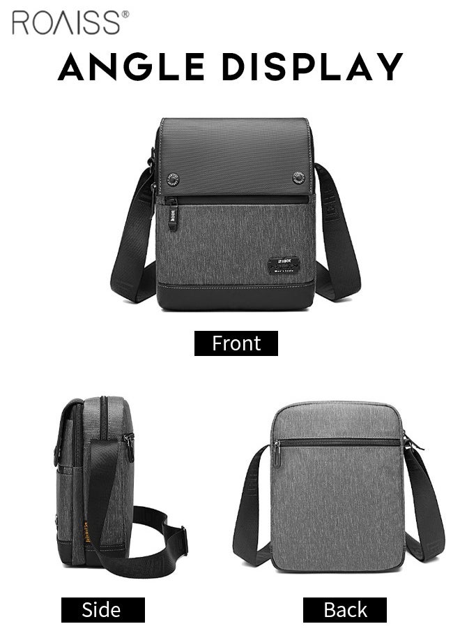 roaiss Fashionable And Versatile Casual Shoulder Bag Men'S Daily Commuting Work Waterproof Oxford Zipper Closure Business Crossbody Bag  - Image 3
