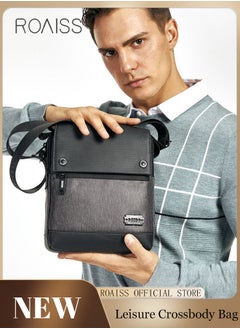 roaiss Fashionable And Versatile Casual Shoulder Bag Men'S Daily Commuting Work Waterproof Oxford Zipper Closure Business Crossbody Bag  - Image 2