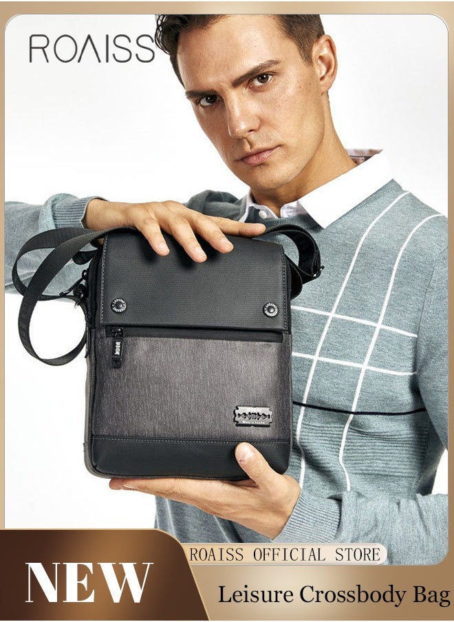 roaiss Fashionable And Versatile Casual Shoulder Bag Men'S Daily Commuting Work Waterproof Oxford Zipper Closure Business Crossbody Bag  - Image 2