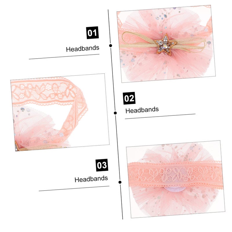 Pink Baby Crown Headband And Hair Accessories Set For Newborn Photo Shoot - Image 4