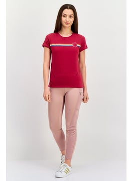 Brooks Women Sportswear Fit Short Sleeve Running Top, Maroon Combo  - Image 4