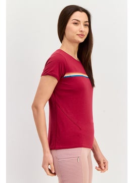 Brooks Women Sportswear Fit Short Sleeve Running Top, Maroon Combo  - Image 2