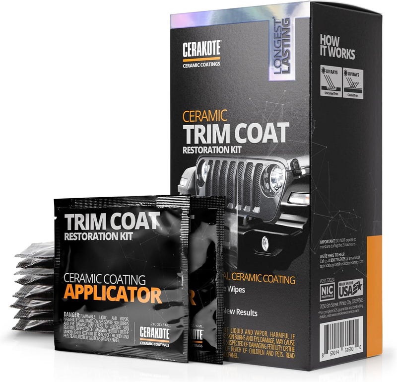CERAKOTE ® Ceramic Trim Coat Kit - Quick Plastic Trim Restorer - Ceramic Coating Black Trim Restoration to Last Over 200 Washes – A Ceramic Coating, Not a Dressing - Image 1