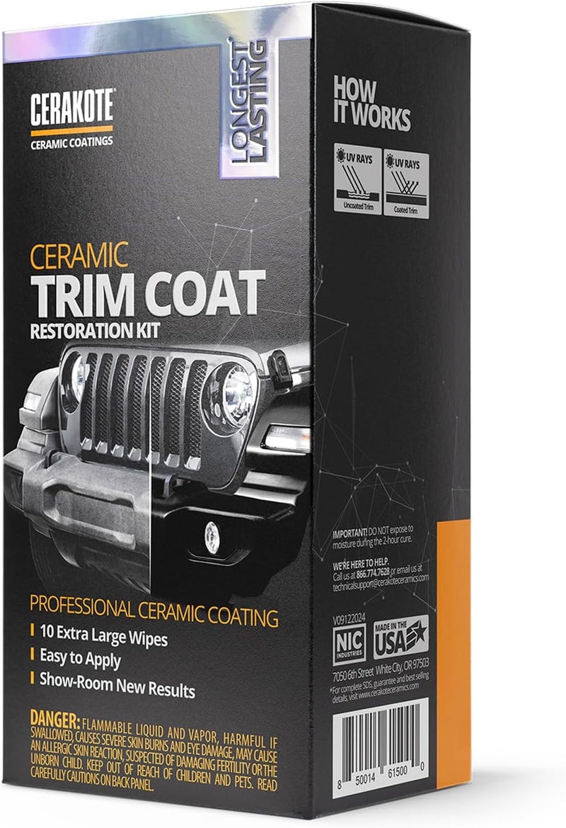 CERAKOTE ® Ceramic Trim Coat Kit - Quick Plastic Trim Restorer - Ceramic Coating Black Trim Restoration to Last Over 200 Washes – A Ceramic Coating, Not a Dressing - Image 2