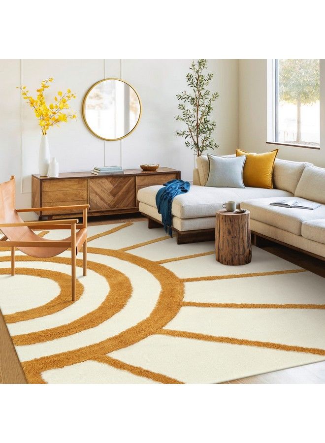 Ojia Boho Living Room Rug 5'X8' Large Washable Rugs Soft Tufted Bedroom Rug Nursery Rug Cotton Woven Beige Area Rugs Floor Carpet For Dorm Kids Room Dining Room Office  - Image 2
