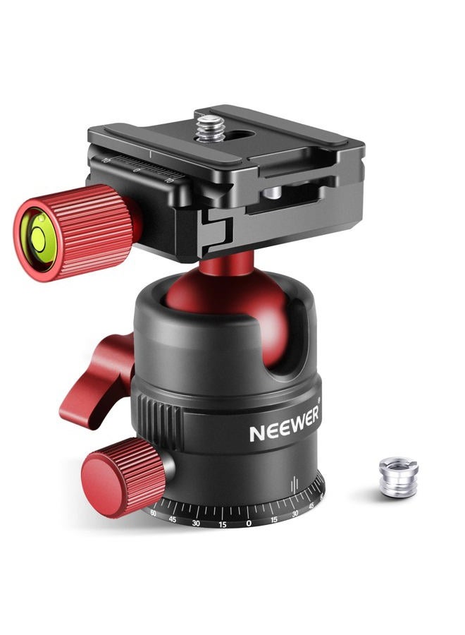 Neewer Tripod Head, 360° Rotating Panoramic Ball Head with 1/4” Quick Shoe Plate for Tripod Monopod Slider DSLR Camera Camcorder, Max Load up to 5kg/11lb – GM28 - Image 1