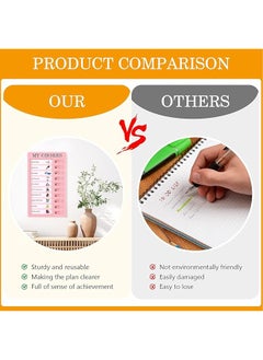 erorex 4 Pcs My Chore Checklist Board Kids Chore Chart Plastic Checklist Board With 10 Detachable Cardstock To Do List For Home Routine Planning White Pink Blue Green）  - Image 4