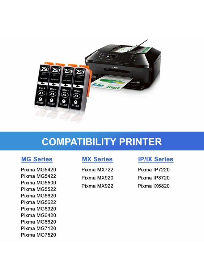 Arthur Imaging 250XL Pigment Black Compatible Ink Cartridge Replacement for Canon PGI-250XL PGI 250 XL PGBK to use with PIXMA MX922 MX722 MG5420 MG5520 MG5620 MG6320 MG6620 iP8720 (Black, 8-pk) - Image 5
