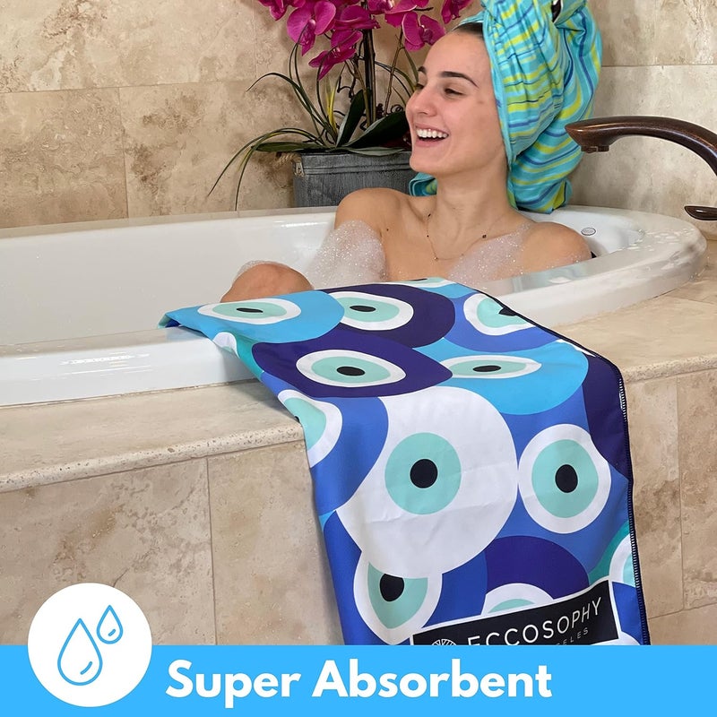ECCOSOPHY Microfiber Beach Towel - Sand Free Towels are Quick Dry, Light Weight, Super Absorbent - Perfect Pool, Travel, Cruise, Camping Essentials - Oversized Extra Large for Adults 71x35 in - Image 5