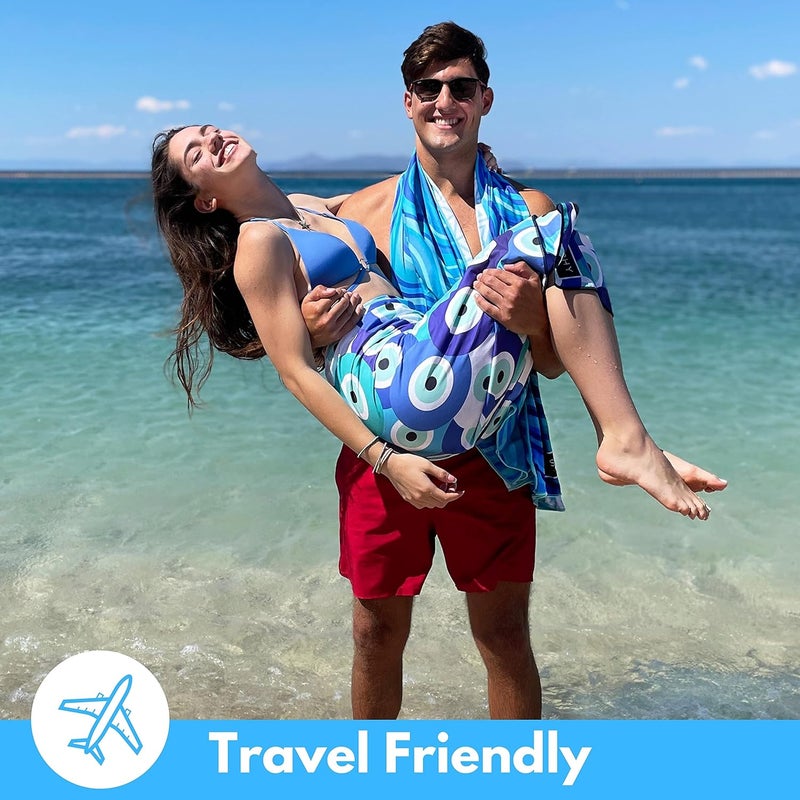 ECCOSOPHY Microfiber Beach Towel - Sand Free Towels are Quick Dry, Light Weight, Super Absorbent - Perfect Pool, Travel, Cruise, Camping Essentials - Oversized Extra Large for Adults 71x35 in - Image 4