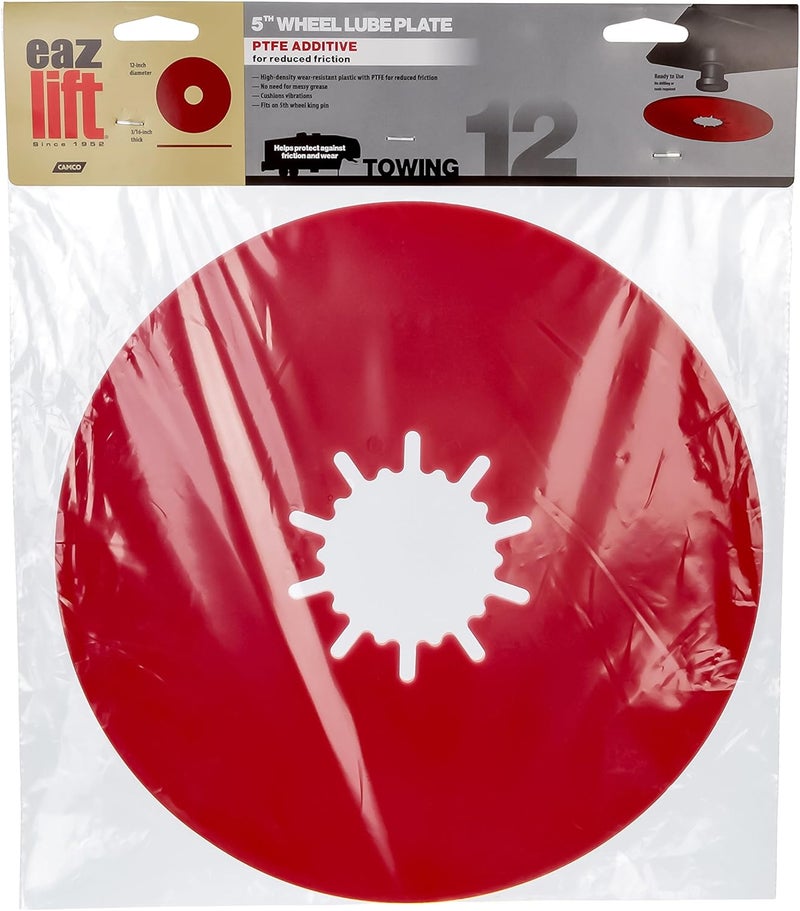 Camco EAZ LIFT TPE 12" Premium Fifth Wheel Lube Plate Red w/PTFE - Image 1