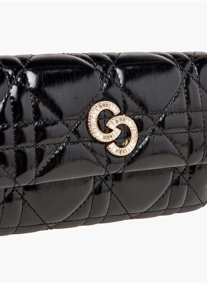 Celeste Women Quilted Crossbody Bag with Detachable Strap and Flap Closure  - Image 4