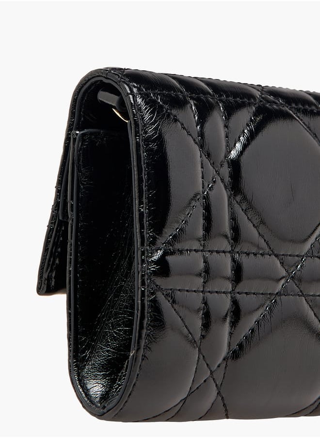 Celeste Women Quilted Crossbody Bag with Detachable Strap and Flap Closure  - Image 5