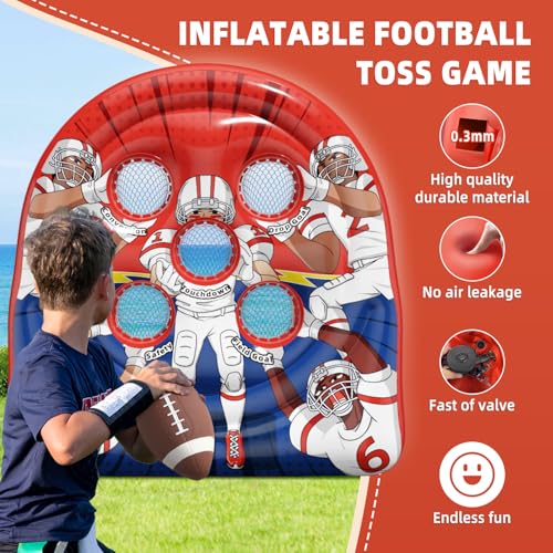 Funast Football Target Toss Game - Inflatable Football Throwing Target Toy - Carnival Party Games Outdoor Yard Game for Kids and Adults - Image 5