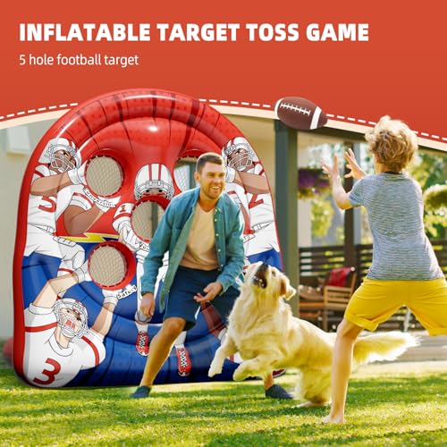 Funast Football Target Toss Game - Inflatable Football Throwing Target Toy - Carnival Party Games Outdoor Yard Game for Kids and Adults - Image 2