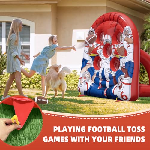 Funast Football Target Toss Game - Inflatable Football Throwing Target Toy - Carnival Party Games Outdoor Yard Game for Kids and Adults - Image 4