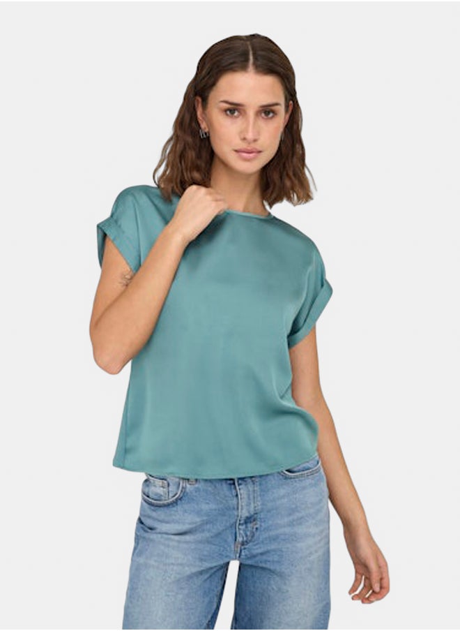 ONLY Onllieke S/S Satin Mix Top Wvn Noos  - Image 2