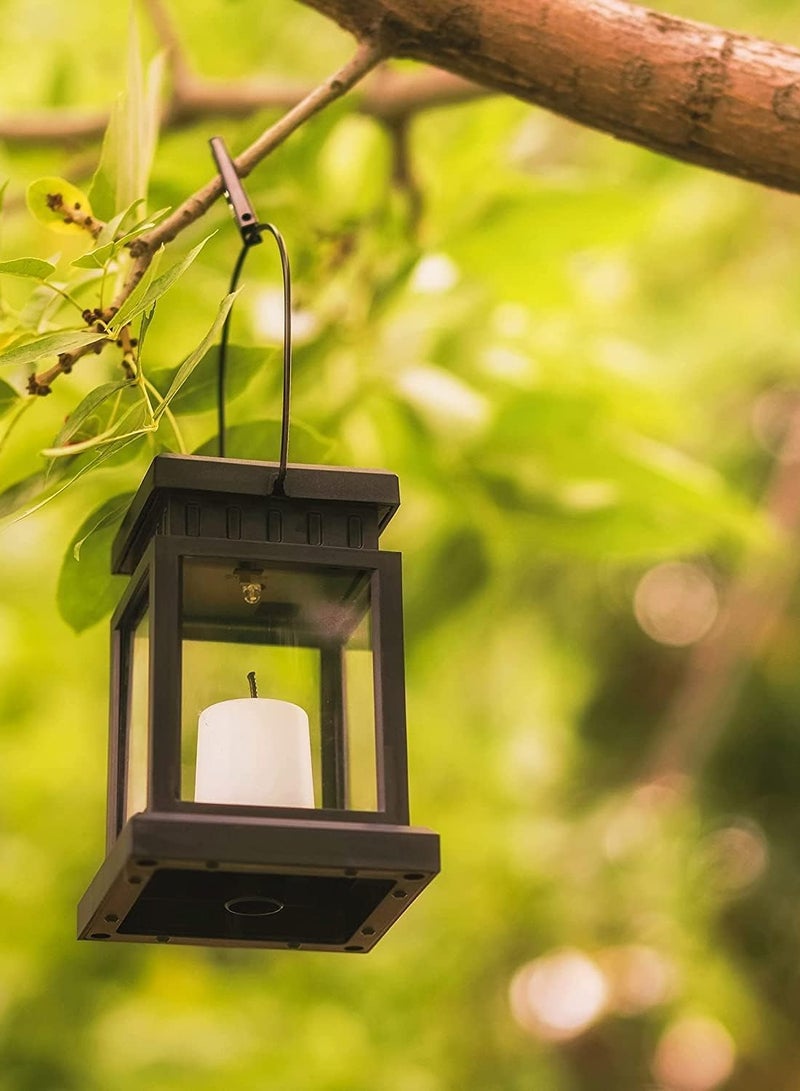 ماركة غير محددة ٣ قطع فانوس شمسي معلق في الهواء الطلق حديقة فانوس - مقاوم للماء LED أضواء شموع مزخرفة وامضة شمعة عديمة اللهب في الهواء الطلق للحديقة والمناظر الطبيعية والمسار والفناء والممر (شمعة)  - Image 3