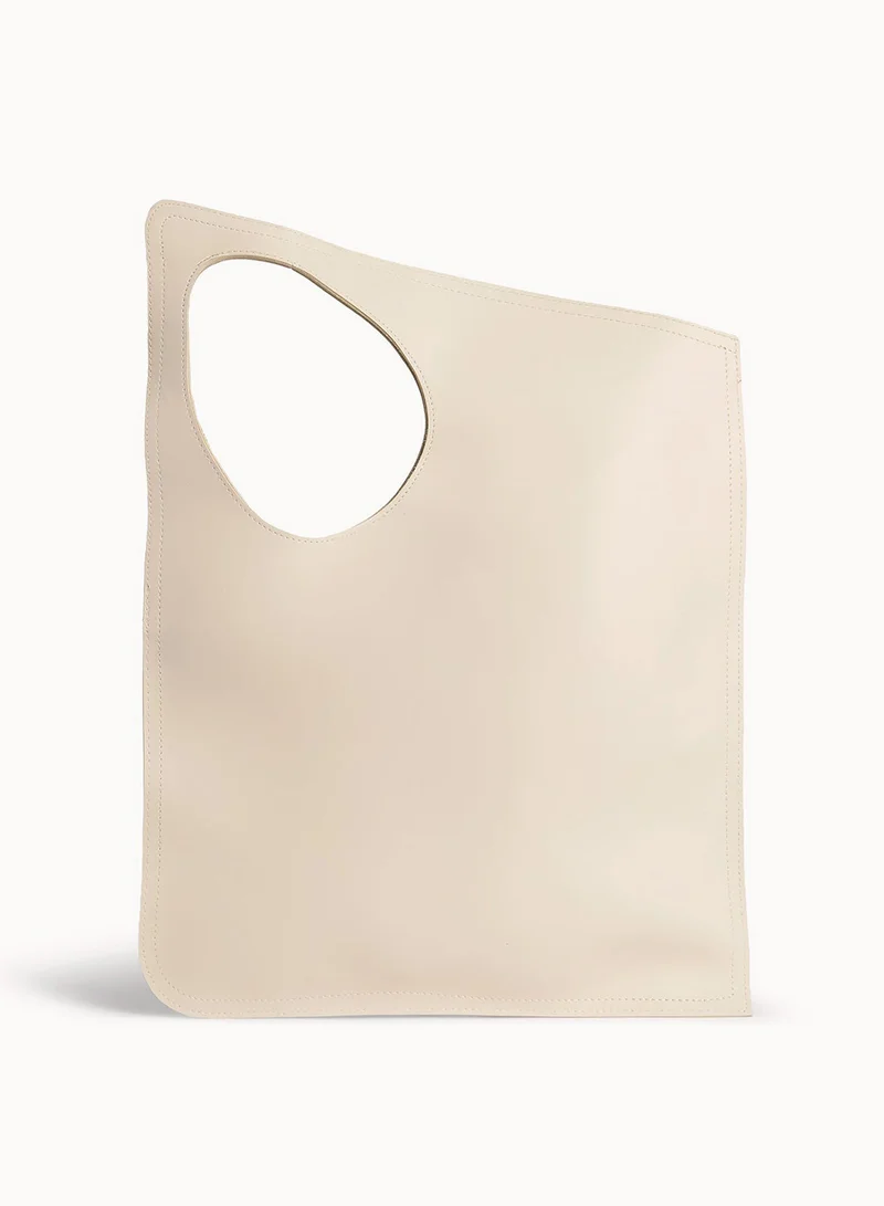Wecre8 Beige Asymmetrical Tote Bag