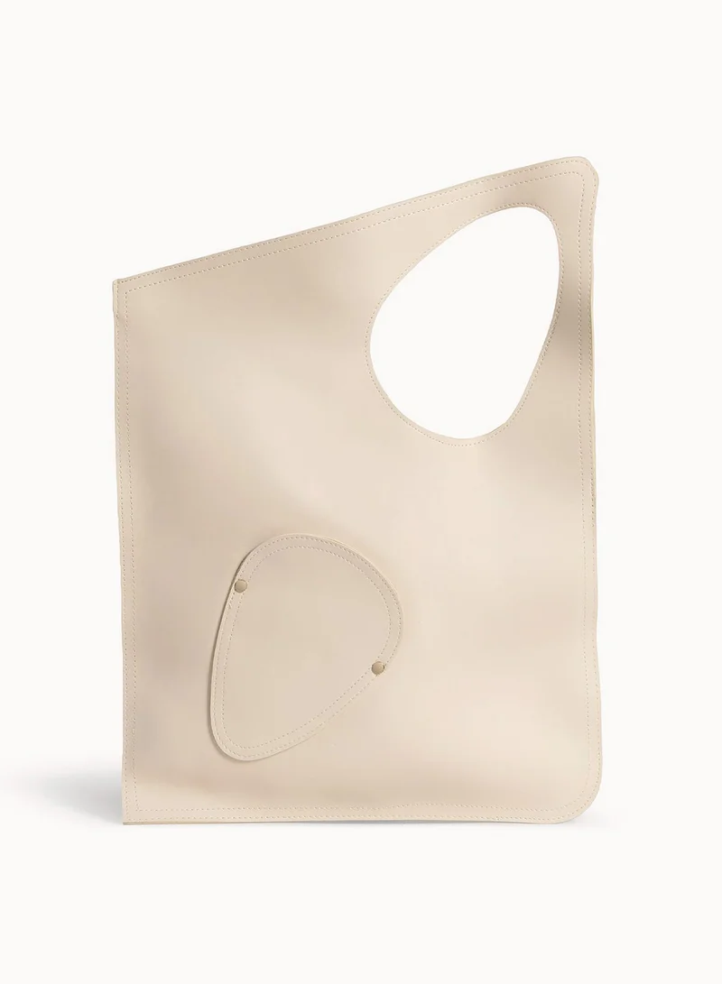 Wecre8 Beige Asymmetrical Tote Bag