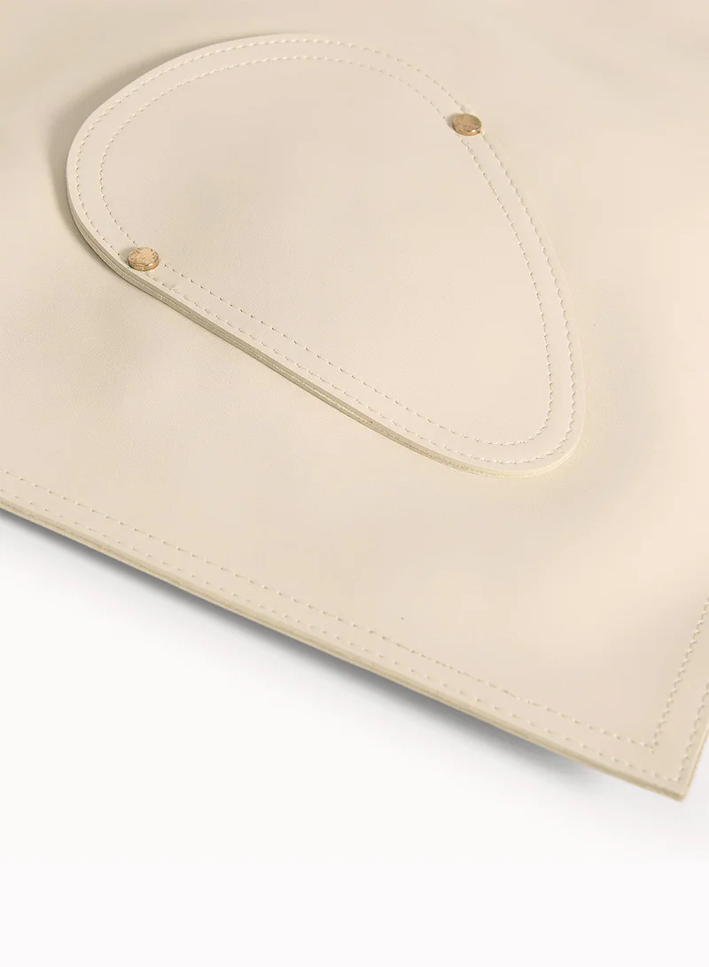 Wecre8 Beige Asymmetrical Tote Bag